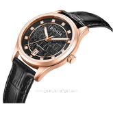 BONIA BNB10857-2537 Black Rosegold Leather Strap